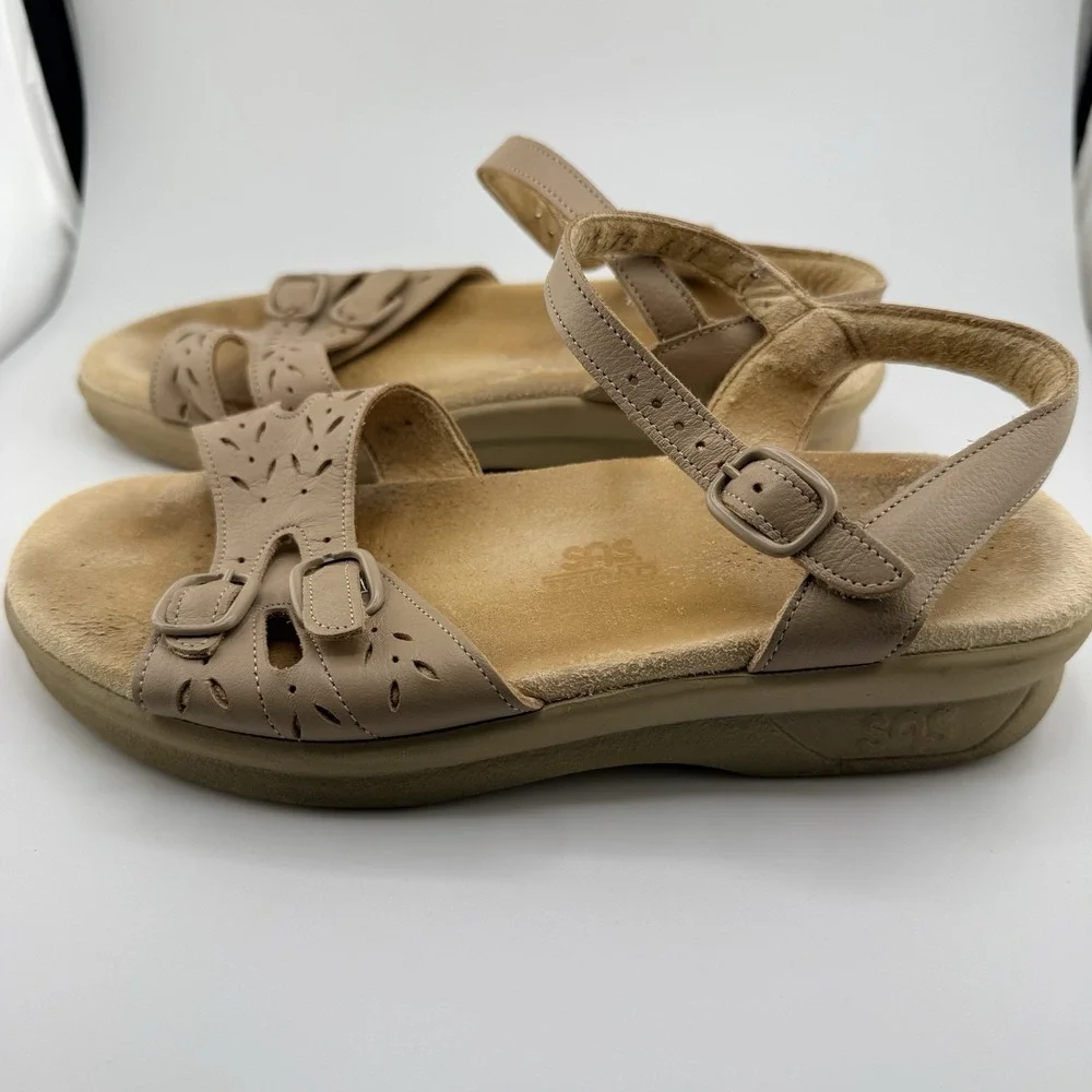 SAS‎ Duo Sandal Tan Womens 6 W Tripad Comfort Strappy Leather Tan Vintage